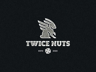 Twice Nuts animal branding geometric geometric art identity logo mark negative space rabbit symbol wings