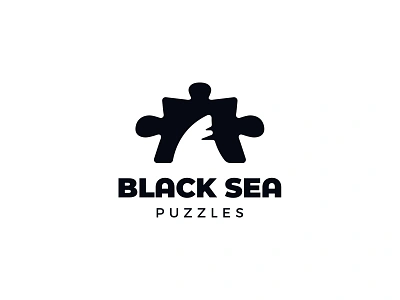 Black Sea Puzzles black sea branding fish identity jigsaw logo mark negative space negativespace negativespacelogo puzzle sea sharks symbol