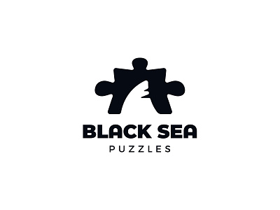 Black Sea Puzzles black sea branding fish identity jigsaw logo mark negative space negativespace negativespacelogo puzzle sea sharks symbol