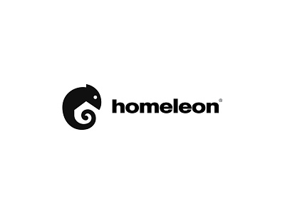 Homeleon animal branding chameleon home house identity logo mark negative space negative space negativespacelogo symbol