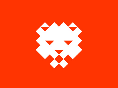 Lion animal branding identity lion logo mark minimal pixel symbol