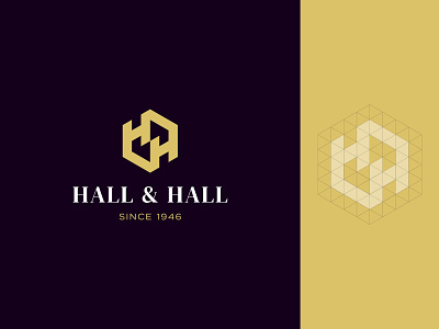 Hall & Hall branding construction geometic geometry hh hhletter identity logo mark monogram realestate space symbol