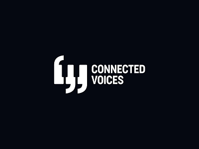 Connected Voices branding choir coma identity logo mark music negative space piano piano keys quotes singing symbol voices