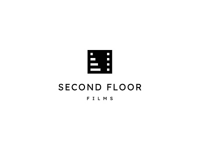 Second Floor Films branding film filmmaker floor identity logo mark movie negative space stairs symbol