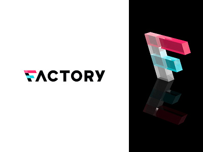 Factory 3d modeling 3d rendering branding factory identity logo logotype mark symbol