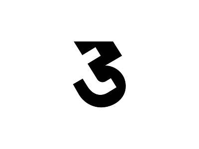 t3 3t branding identity logo mark negative space number symbol