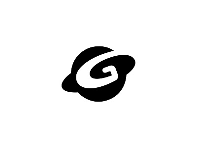 G branding identity letter g logo mark negative space orbit planet space symbol