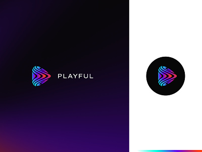 Playful branding button figma gradient graphicdesign identity logo mark play symbol