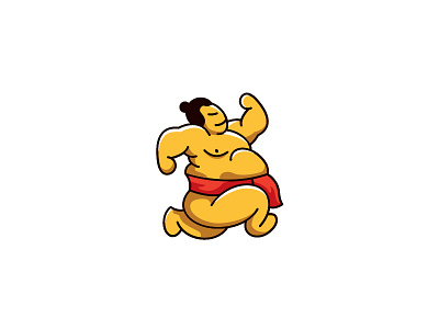 Sumo in run. ilustration sumo