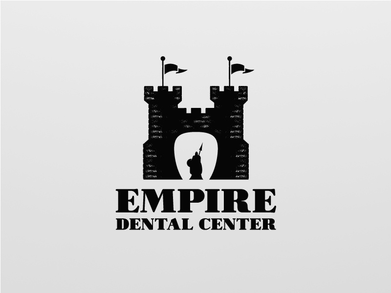 Empire Dental Center inspiration icon logo stoic sava negative-space gate horseman tooth castle dental empire