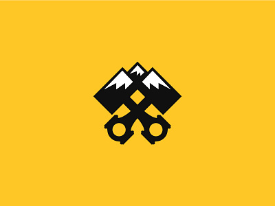 Pistontains inspiration logo mark mountains piston sava stoic symbol