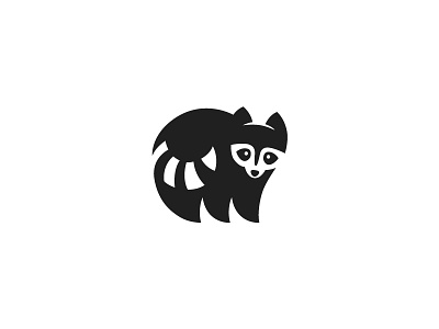 Raccoon inspiration logo mark negative raccoon sava space stoic symbol