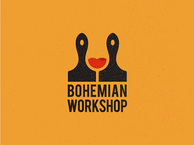 Bohemian Workshop bohemian brush inspiration logo logotype mark painting sava stoic symbol wine workshop