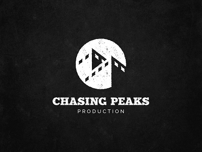 Chasing Peaks film film strip logo mark mountains movie negative space production sava stoic symbol