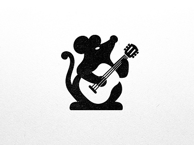 Rat animal guitar logo mark negative space rat sava stoic symbol