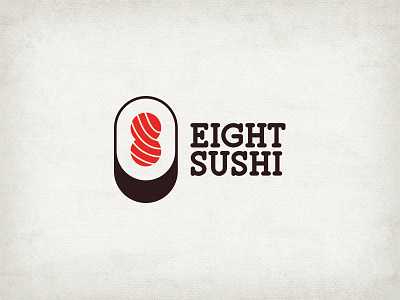 Eight Sushi eight food logo mark sava stoic sushi symbol