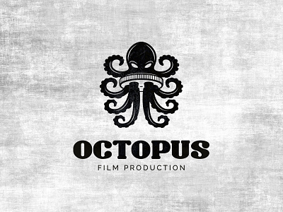 Octopus Film Production animal branding film film reel film tape identity logo mark movie octopus sava stoic symbol