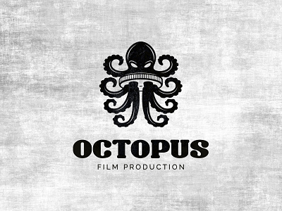 Octopus Film Production animal branding film film reel film tape identity logo mark movie octopus sava stoic symbol