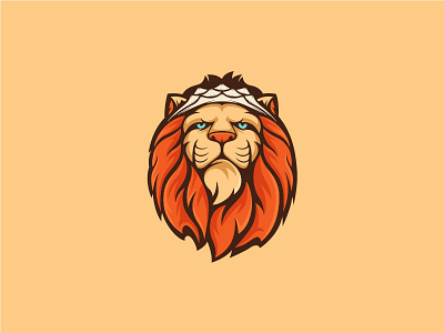 Lion animal branding crown identity illustration lion logo mark sava stoic symbol thorn