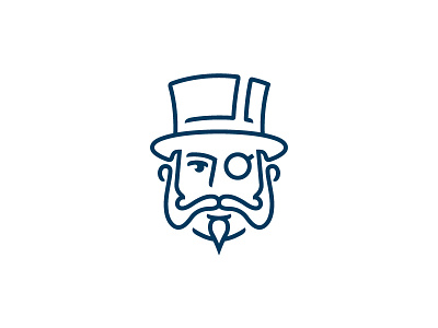 Faust beard branding face hat identity logo mark monocle portrait symbol