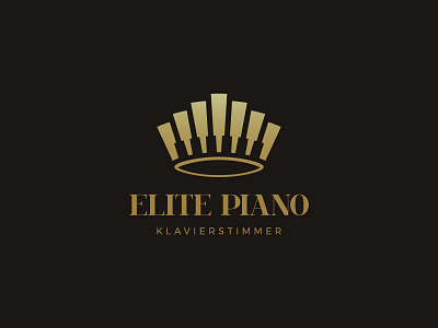 Elite Piano branding crown elite identity king logo mark music piano symbol tuner