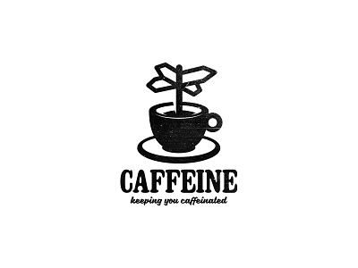 Caffeine branding cafe caffeine coffee cup drink guide mark guidepost identity logo mark symbol