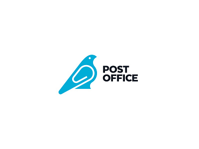 The Post Office animal bird branding identity logo mark negative space office paper clip pigeon post office symbol