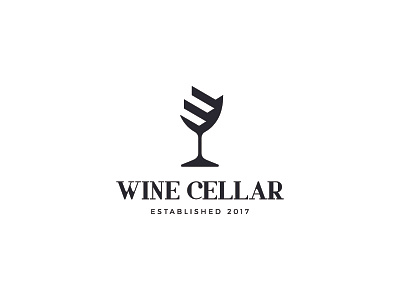 Wine Cellar branding cellar glass logo mark negative space stairs symbol wine