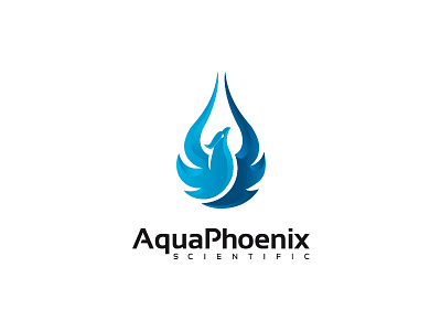 Aqua Phoenix animal aqua bird drop logo mark phoenix symbol water