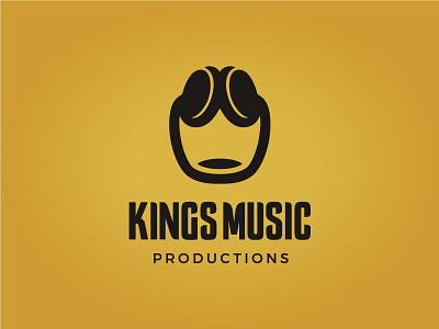 Kings Music crown headphones king logo mark music negative space negative space logo royal symbol