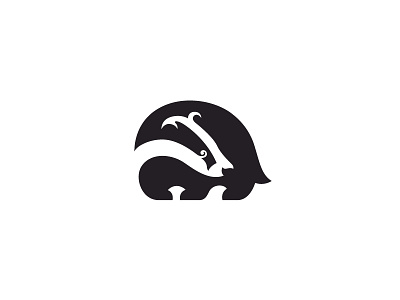 Badger animal badger logo mark negative space symbol