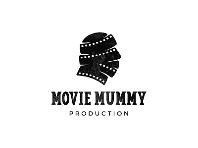 Movie Mummy film logo mark movie mummy production strips symbol