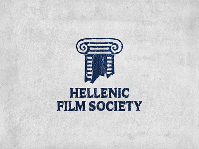 Hellenic Film Society antique column film greek logo mark movie pillar production symbol