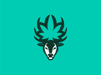 Deer Cannabis animal cannabis deer logo marijuana mark negative space symbol weed