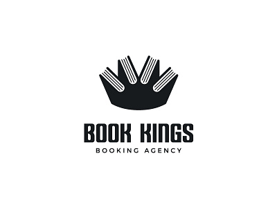 Book book booking crown king logo mark symbol