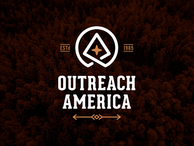 Outreach America ao branding camp christianity fire fish identity logo mark monogram symbol vintage