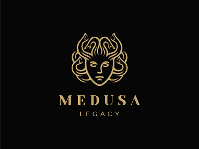 Medusa head illustration logo man medusa mythology portrait snake