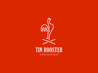 Tin Rooster animal bird line logo mark monoline restaurant rooster symbol