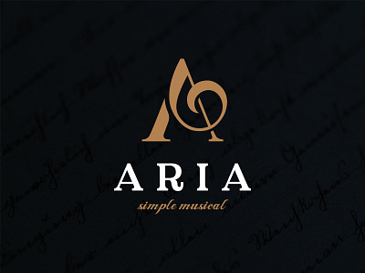 Aria a aria lettermark logo mark monogram music symbol treble clef