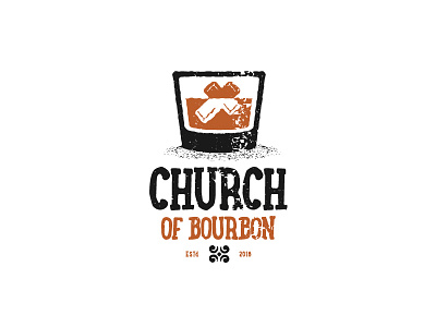 Burbon Church bourbon branding church cross glass ice identity liqueur logo mark symbol vintage