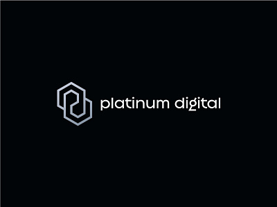 PD Platinum Digital blockchain branding cryptocurrency hexagon identity logo mark symbol