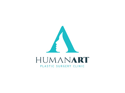 Human Art art clinic face human letter logo mark negative space plastic surgery symbol