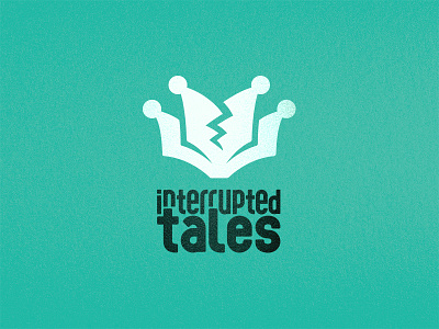 Interrupted Tales book comedy jester hat logo mark playful podcast story symbol tales talk