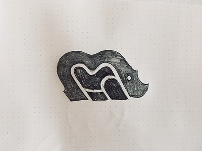 Rhino animal drawing geometrical icon logo minimal rhino sketch symbol