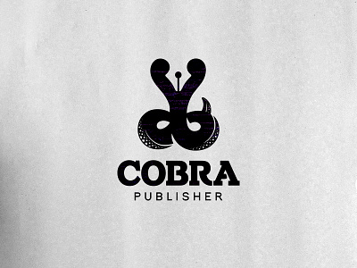Cobra Publisher animal cobra logo mark negative space pen publisher snake symbol