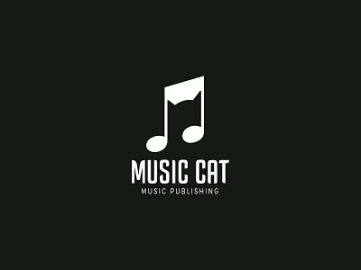 Music Cat animal branding cat identity logo mark music negative space negative space logo note symbol