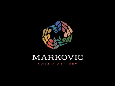 Markovic Mosaic Gallery art branding gallery identity logo mark mosaic negative space stone symbol