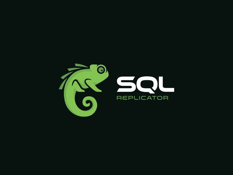 Sql Replicator animal branding chameleon data analytics data collection database identity logo mark sql symbol