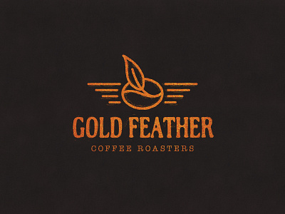 Gold Feather aviation bean branding cofee feather fly gold identity logo mark roasted symbol