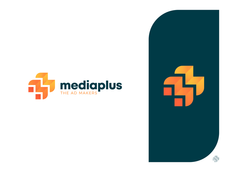mediaplus branding cross identity letterman logo mark media monogram plus symbol